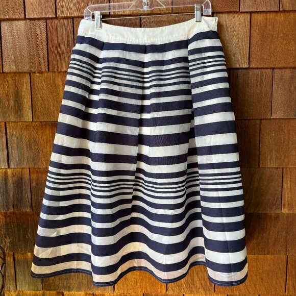 EUC ModCloth Navy and White Stripe Soiree Elation Skirt in Women's Large - Picture 1 of 9